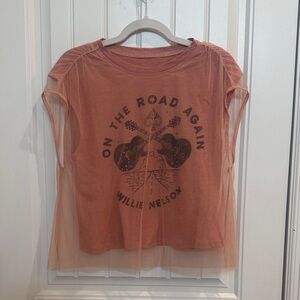 NWT Pilcro Pilot Willie Nelson Graphic Women's Top